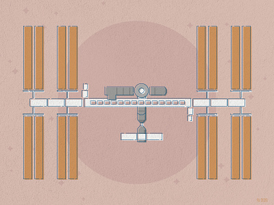 International Space Station aerospace astronomy illustration illustrator iss offset space spacestation vector