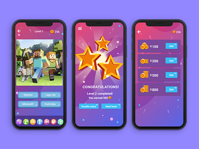 quiz mobile game casual game color competition cute design funny game hypercasualgames mobile mobile app question quiz ui ux vector