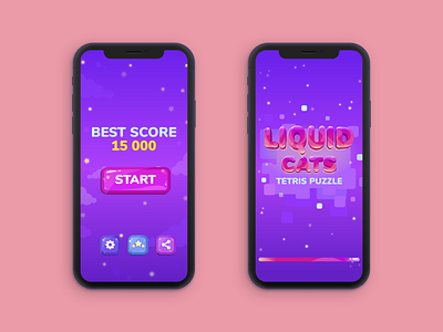 tetris game color cute design funny game illustration mobile mobile game ui vector