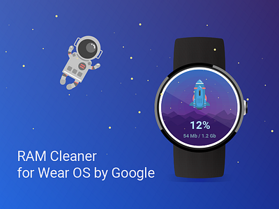 Design for mobile app RAM Cleaner for Wear OS by Google android app design flat mobile time ui vector watch watch os wearables