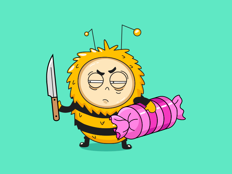 cartoon angry bee