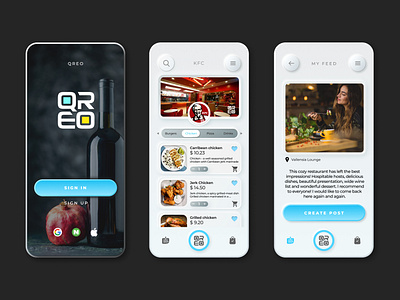 QREO(QR easy order)mobile app v.2 concept app figma ui ux