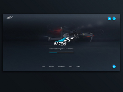 Racing Drones - webpage concept branding dashboard logo neomorphism ui ux