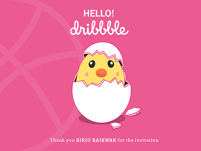 Hello Dribble chick debut dribble egg first illustration invitation shot