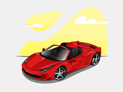 Ferrari 458 Spider cars design ferrari illustration italian red supercars