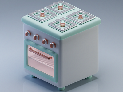 Cute lil cooker 🥲 3dmodel appliance b3d blender blender3d cooker kitchen lowpoly modelling