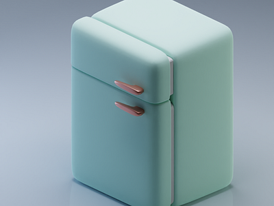 Minty Stylised Fridge b3d blender fridge kitchen props stylised