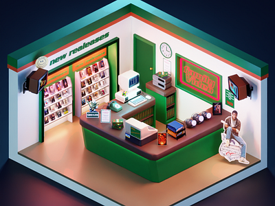 Stranger Things Season 4 - Family Video Store b3d blender illustration irish stranger things strangerthings