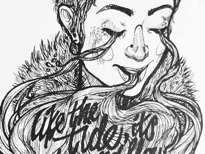 Like the Tide... black and white drawing illustration line quote