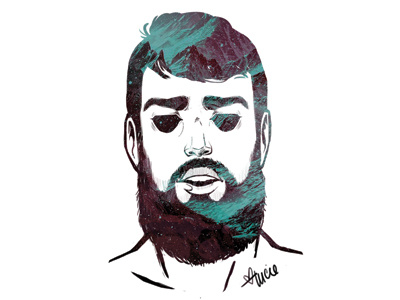 beard. beard digital drawing illustration man mountain silkscreen