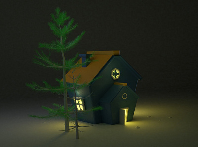 3D House 3d animation blendar blendar brand icon logo ux