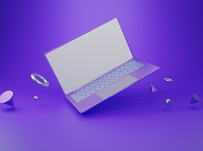 Laptop 3D Mockup Blender animation blander branding design illustration logo sis typography ui ux vector