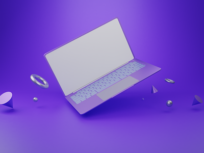 Laptop 3D Mockup Blender