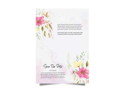 Wedding invitation and menu template water color Vector. interiordesign
