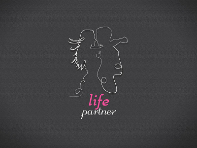 Life Partner One line logo contour design drawing graphic logo minimalism one line logoillustration outline silhouette simple sketch vector
