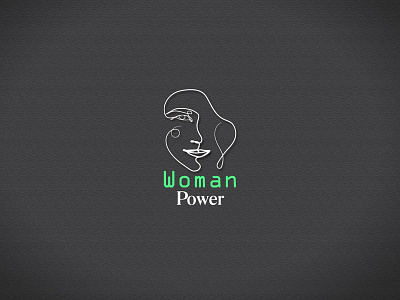 Women Power One line art logo. abstract art contour design drawing graphic illustration leaf line minimal minimalism plant