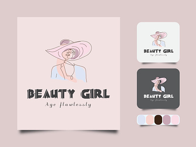 Beauty Girl Line art Minimal logo. logotype business badge emblem outline hipster vector icon design illustration art label