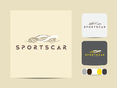 Minimal car line art logo Design