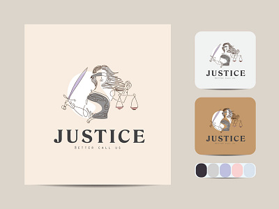 Justice Line art logo art brand creative drawing fashion icon justice sign symbol trendy vector