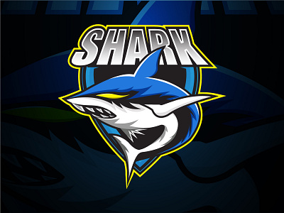 Mascot Blue Shark Logo creative design icon illustration logo mascot shark ui vector