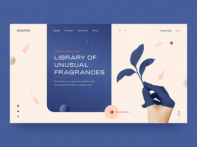 Demeter🌱 main page concept after effect animation branding clean concept fashion fragrance main page minimal typography ui ux vector video web design website