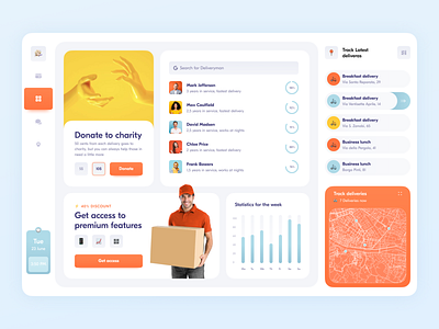 Delivery Dashboard app clean colorful concept dashboad dashboard ui delivery delivery app friendly minimal typography ui ux web web design