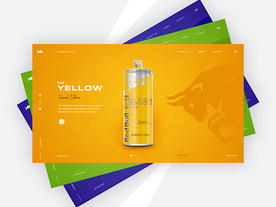 Red Bull bright color clean color concept dribbble minimal redbull sketch ui ux uxui web web design webdesign website yellow