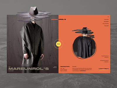 Mareunrol's brand page branding clean clothes concept design fashion flat hat minimal product design sketch typography ui ux uxui vector web web design webdesign website