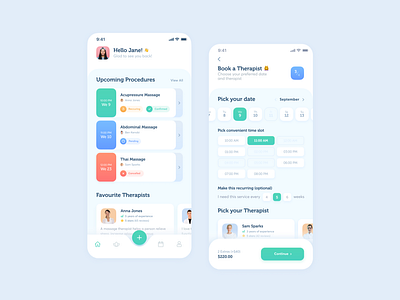 Spa app by Toma Li for blacklead studio on Dribbble