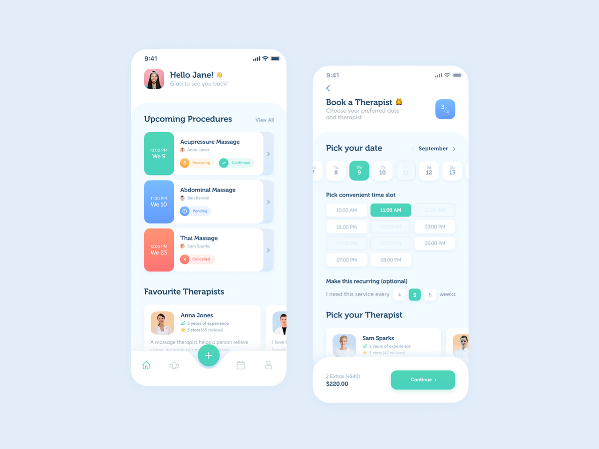 Spa app by Toma for BL/S® on Dribbble