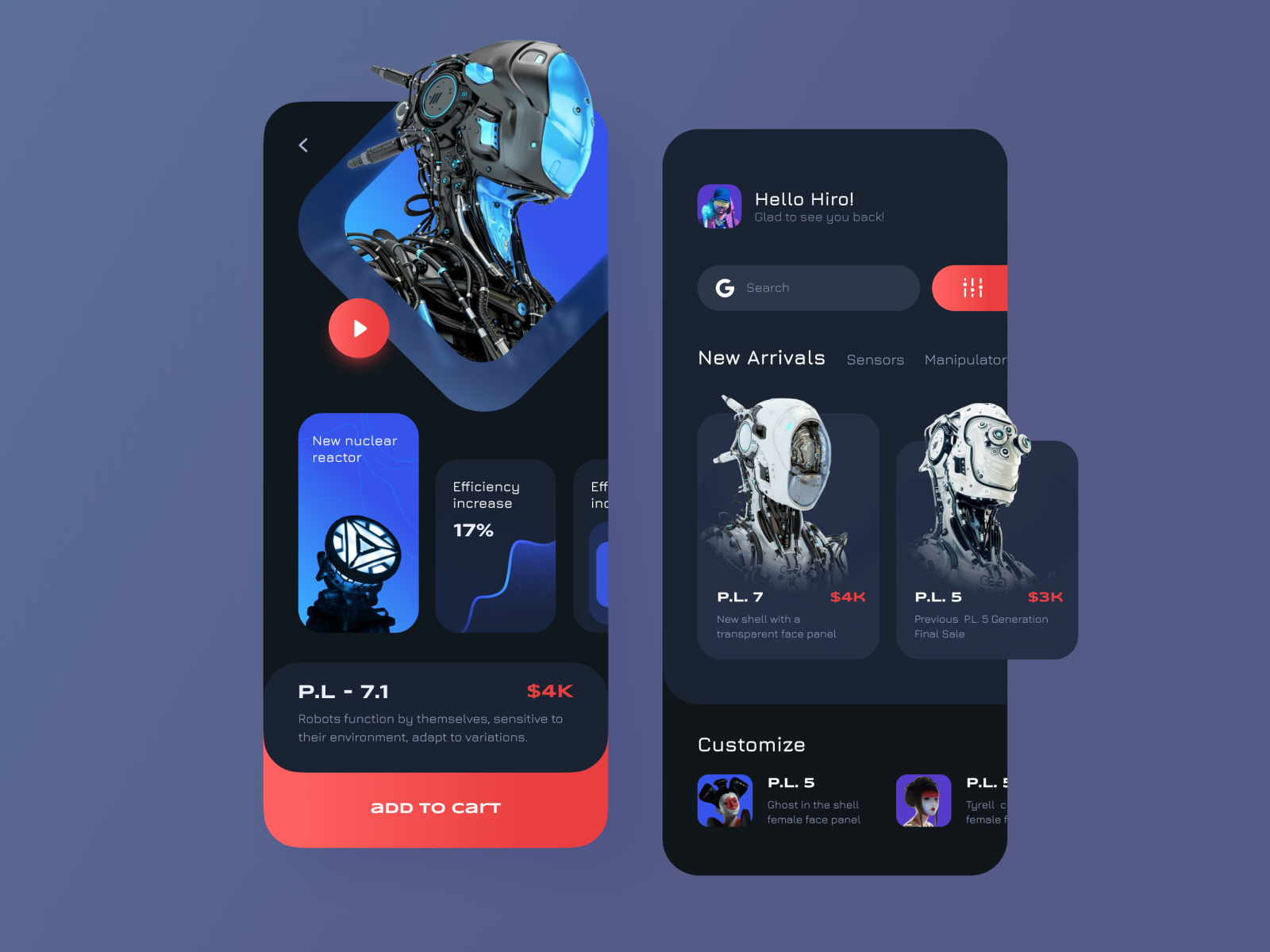 Robot store concept by Toma on Dribbble