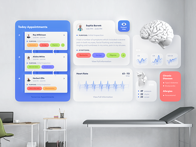 Medical AR app augmented reality clean concept dashboard dashboard ui health medicine product design skeumorphism ui uiux ux web design