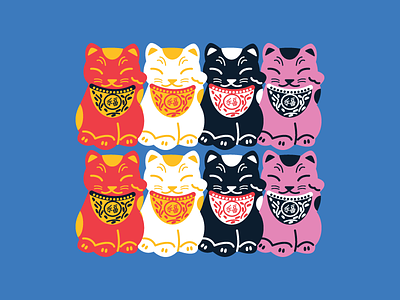 Lucky Cats adobe illustrator cat digital digital illustration illustraion lucky cat lucky charms maneki neko vector