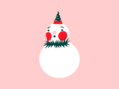 Frosty The Snowman christmas holiday season illustration pink snowman vector xmas