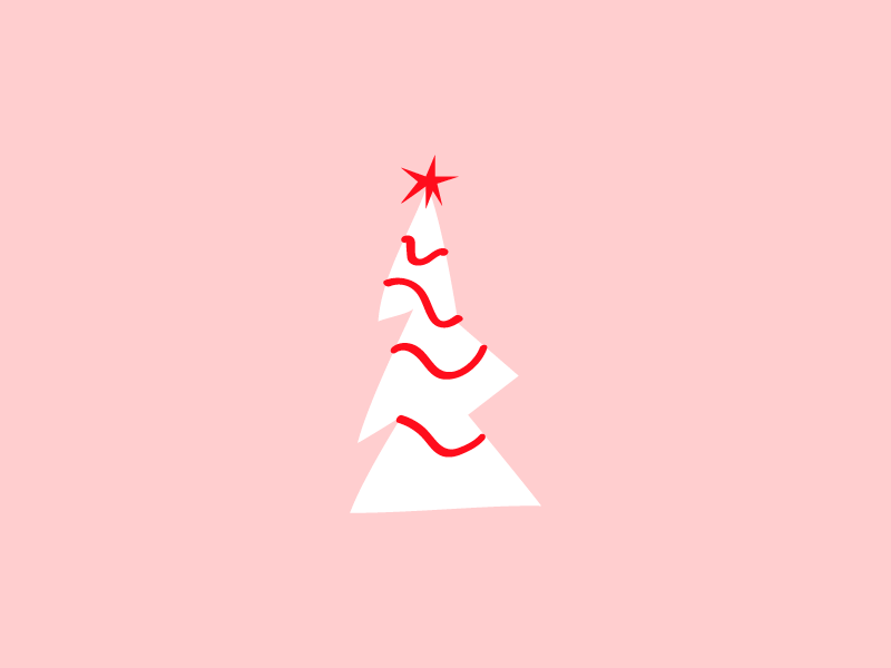 Christmas Tree Party botanical christmas christmas tree gif holiday season illustration navidad pine tree pink red tree vector xmas