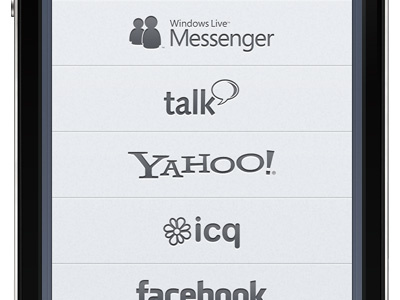 Verbs - Facebook, MSN, Yahoo, ICQ, AIM aim blue buttons facebook grey icq im ios mobileme msn yahoo