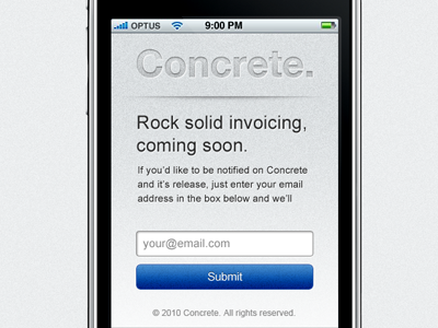 Concrete iPhone concrete grey helvetica iphone sign up texture