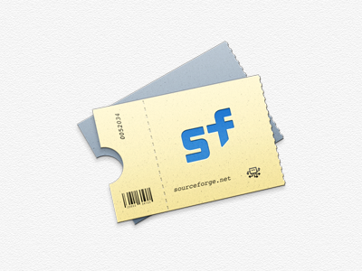 Sourceforge Ticket Icon blue grey icon sourceforge ticket yellow