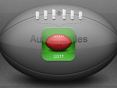AFL Aussie Rules LIVE 2011 Icon 114px football green icon ios ipad iphone leather red sport