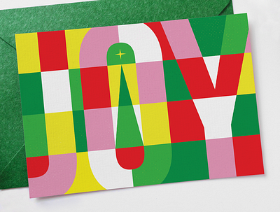 JOY Christmas Card design graphic design illustration