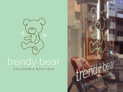 Trendy Bear Children's Boutique branding design graphic design logo