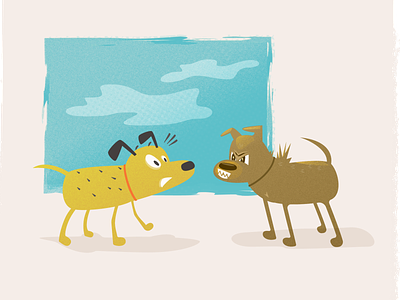 The Wrong Way for Dogs to Meet dogs illustration vector
