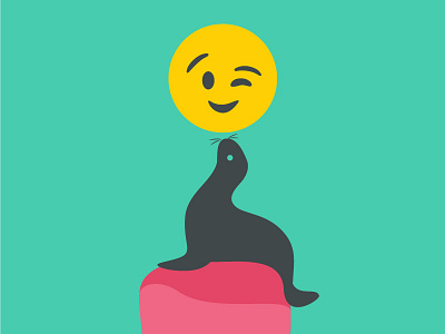 Sly Seal emoji illustration metaphorical seal vector