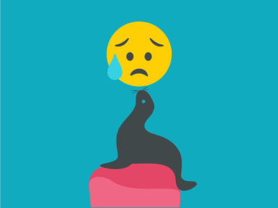Sad Seal emoji illustration metaphorical seal vector