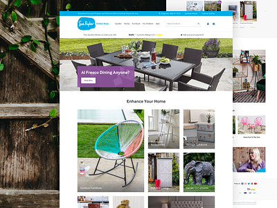 Sue Ryder Shop e commerce ecommerce furniture home page landing page magento mobile responsive shop ui user interface ux web website design