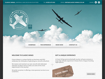 Classic Wings Website airplane emblem header logo mark navigation ui website
