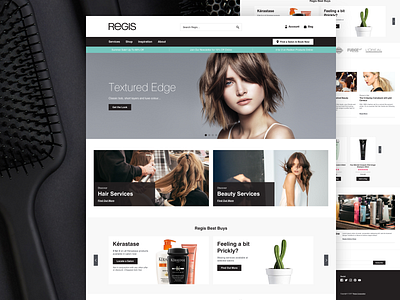 Regis ecommerce home page landing page magento shop ui user interface ux website design