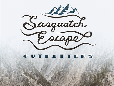 Outdoor Adventure Outfitters logo concept cursive hand lettering brush pen vector illustrator logo logo concept illustration typography