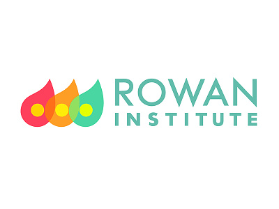 Rowan Logo Dribbble branding communication ellipses flat design futura identity logo raindrops typography vector