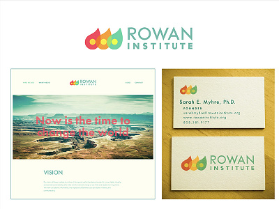 Rowan Institute Identity System branding branding designer business card ellipses flat design graphic design logo typography web design